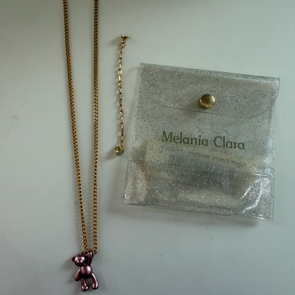 Melania Clara Jewelry - Melania Clara Gold Chain Necklace with Pink Teddy Bear Pendant brand new